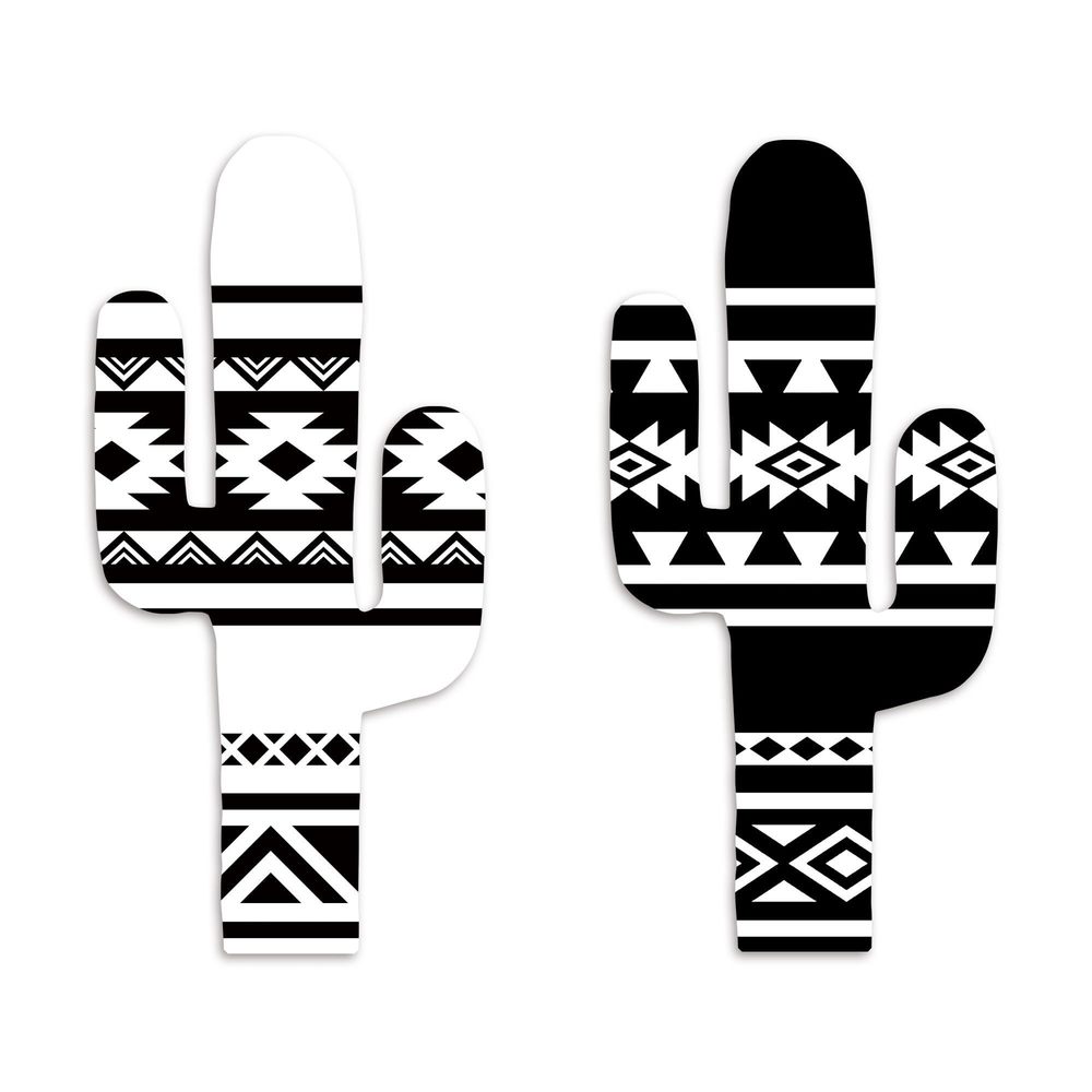Aztec Cactus Wall Decor Set Of 2, Western Wooden Home Decor, Farmhouse Rome🥳